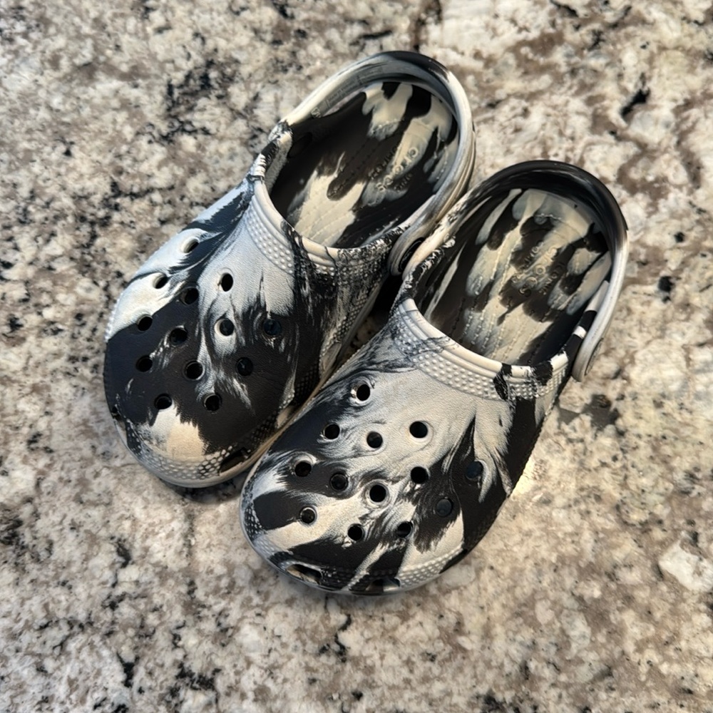 CROCS Black and White Kids Sandals